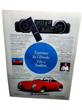 1984 Blaupunkt Car Stereo Porsche 356 Vintage Print Ad